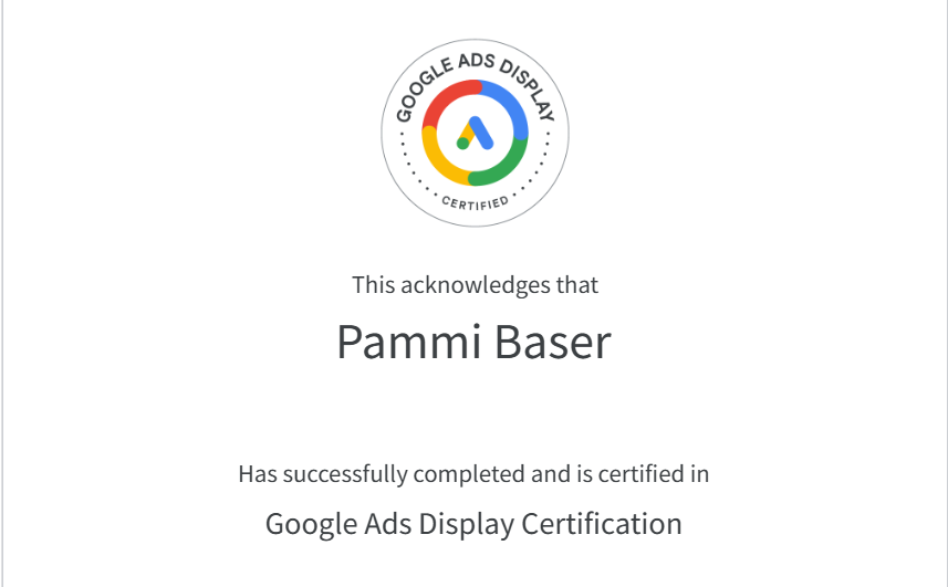 Google Display Ads Certificate