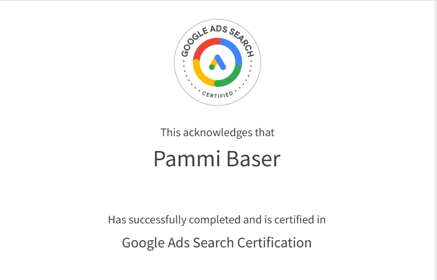 Google Search Ads Certificate